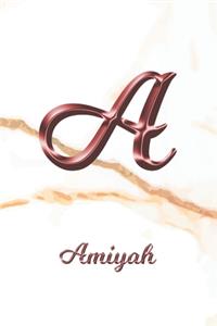 Amiyah: Sketchbook - Blank Imaginative Sketch Book Paper - Letter A Rose Gold White Marble Pink Effect Cover - Teach & Practice Drawing for Experienced & As