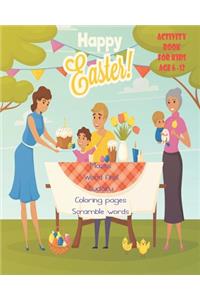Happy Easter Activity Book For Kids Age 6-12
