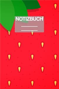 Notizbuch A5 Muster Erdbeere
