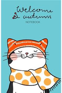 Welcome Autumn/Fall Cat Notebook