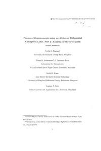 Pressure Measurements Using an Airborne Differential Absorption Lidar. Part 1; Analysis of the Systematic Error Sources