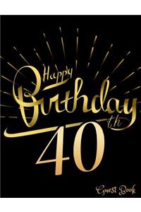 Happy 40th Birthday Guest Book