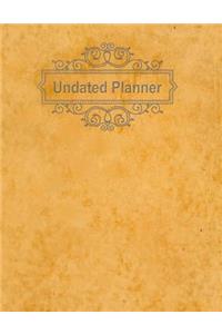 Undated Planner: 365 Vertical Daily Organizer with Hourly Time and to Do List