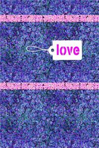 Love: 6x9 Lined Journal with Pretty Pink and Purple Confetti Pattern