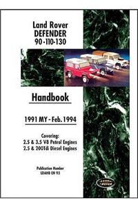 Land Rover Defender 90 110 130 Handbook 1991-Feb.1994 My