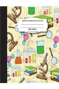 Composition notebook wide ruled 8.5 x 11 inch 200 page, Colorful fun lab and science