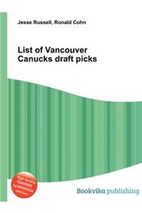 List of Vancouver Canucks Draft Picks