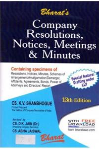 Company Resolutions, Notices, Meetings and Minutes