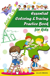 Essential coloring and tracing practice book for kids