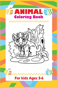 Animal Coloring Book For Kids Ages 3-6
