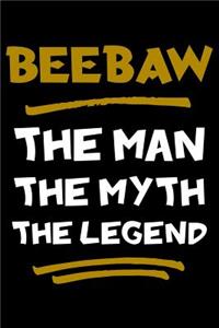 Beebaw The Man The Myth The Legend: Notebook (Journal, Diary) for Grandpa on Father's Day 120 lined pages to write in his memories