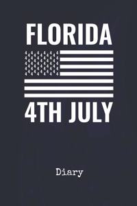 Diary: Florida United States of America Blank Writing Journal Patriotic Stars & Stripes Red White & Blue Cover Daily Diaries for Journalists & Writers Note