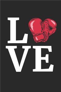 Boxing Notebook - Boxing Gloves 'I Love Boxing' Boxing Boxer Gift - Boxing Journal