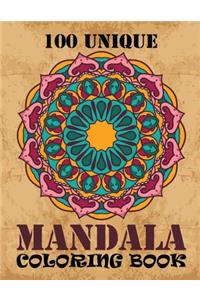 100 Unique Mandala Coloring Book