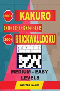 200 Kakuro 8x10 + 9x11 + 12x14 + 14x15 + 200 BrickWallDoku medium - easy levels.