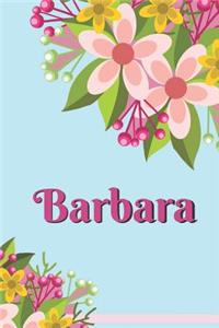 Barbara Personalized Blank Lined Journal Notebook