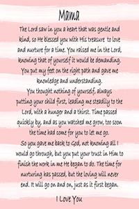 Mama I Love You - Pink Stripe Journal