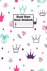 Blank Sheet Music Notebook: Easy Blank Staff Manuscript Book Large 8.5 X 11 Inches Musician Paper Wide 12 Staves Per Page for Piano, Flute, Violin, Guitar, Trumpet, Drums, Cell