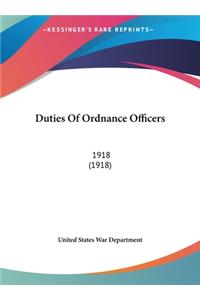 Duties of Ordnance Officers