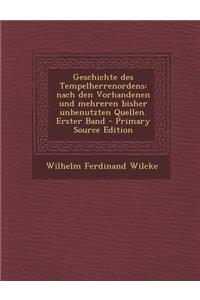 Geschichte Des Tempelherrenordens