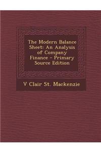 The Modern Balance Sheet: An Analysis of Company Finance