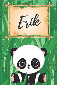 Name Notizbuch Panda / Malbuch / Kritzelbuch / Tagebuch / Journal / Notizheft / DIN A5 / Geschenke Erik