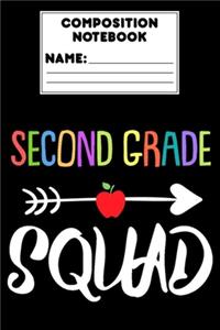 Composition Notebook Second Grade Squad
