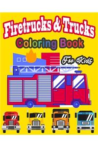 Fire Truck & trucks Coloring Book For Kids