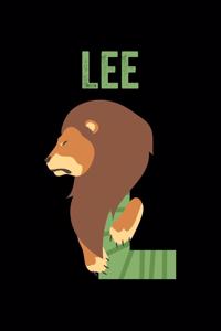 Lee: Journal (Diary, Notebook) Personalized Custom Name Alphabet Lion Birthday Gift for Boys