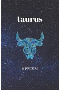 Taurus Journal: Portable, blank, college ruled journal. Good for notes, diary, fitness, sketching and any tracking (5.5 inches x 8.5 inches 100 pages)