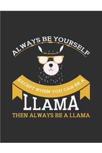 Always be yourself expect when you can be a llama then always be a llama