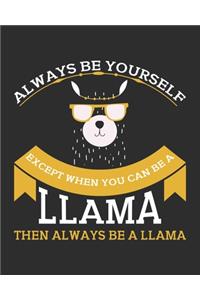 Always be yourself expect when you can be a llama then always be a llama