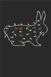 Rabbit with Christmas Lights - Christmas Notebook - Rabbit Diary - Animal Journal - Christmas Gift for Animal Lover