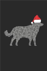 Wolf with Santa Hat Christmas Notebook - Christmas Wolf Journal - Christmas Gift for Animal Or Wolf Lovers, Zookeepers, Veterinaries