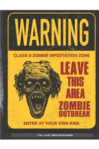 Zombie Warning Composition Book