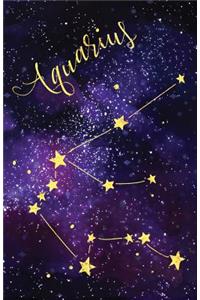 Journal Notebook Zodiac Sign Aquarius Constellation