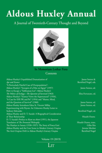 Aldous Huxley Annual, 19