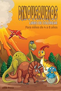 Libro para colorear de dinosaurios para niños de 4 a 8 años