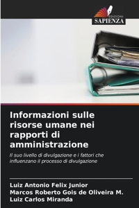 Informazioni sulle risorse umane nei rapporti di amministrazione