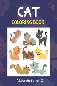 Cat Coloring Book Kids Ages 8-12