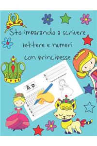 Sto imparando a scrivere lettere e numeri con principesse