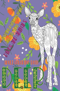Adult Coloring Book Birds and Animals - Amazing Patterns Mandala and Relaxing - Deer