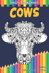Adult Coloring Books Stress Relieving Animal Designs - Animals - Cows