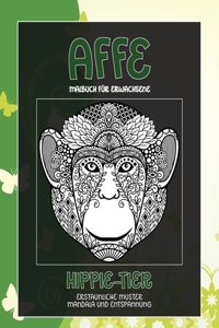 Malbuch für Erwachsene - Erstaunliche Muster Mandala und Entspannung - Hippie-Tier - Affe