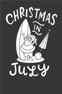 Surfing Beach Christmas In July Notebook Journal