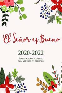 2020-2022 Planificador Mensual con Versículos Bíblicos en cada Página - El Señor es Bueno