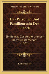 Das Personen Und Familienrecht Der Suaheli