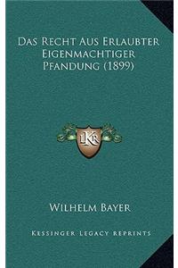 Das Recht Aus Erlaubter Eigenmachtiger Pfandung (1899)