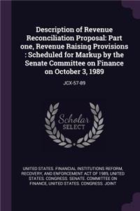 Description of Revenue Reconciliation Proposal