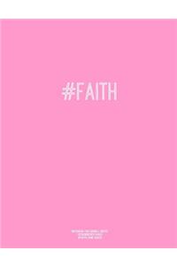 Notebook for Cornell Notes, 120 Numbered Pages, #FAITH, Pink Cover